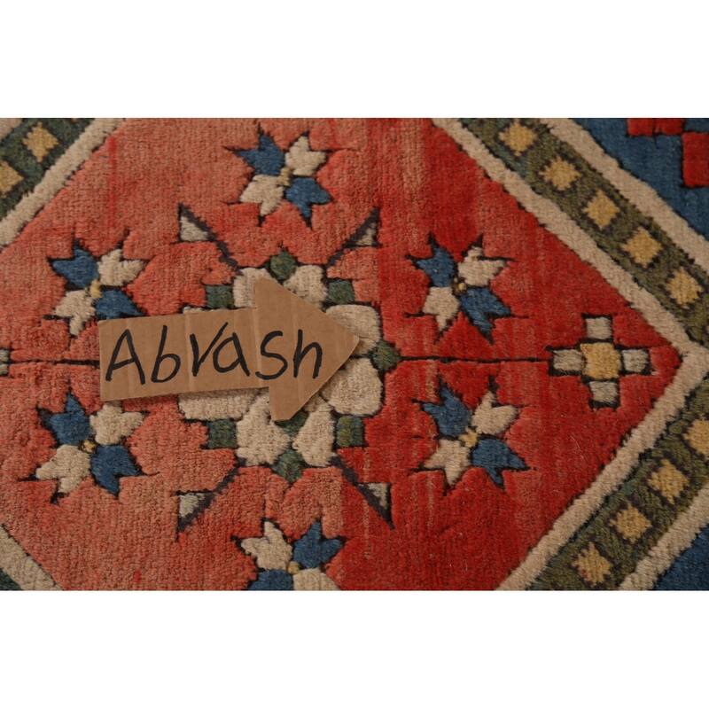 Blue Geometric Anatolian Turkish Area Rug Handmade Wool Carpet - 8'2"x 12'3"