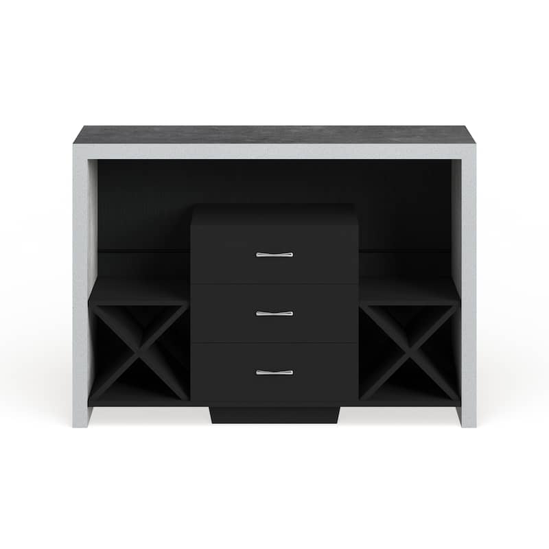 Furniture of America Mystal Industrial Concrete-like 3-drawer Buffet