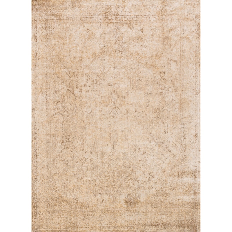 Alexander Home Contessa Shabby Chic Medallion Distressed Rug - 7'10" x 10'10" - Ivory/Light Gold
