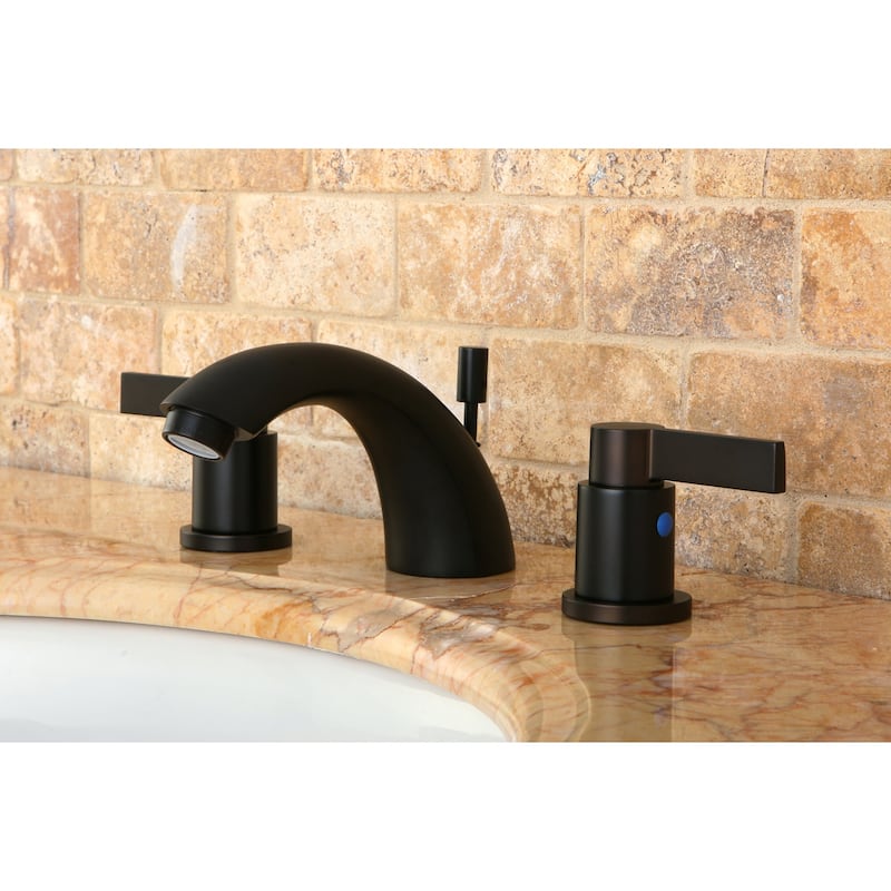 Kingston Brass Nuvo Fusion Widespread Bathroom Faucet - Free Pop-Up