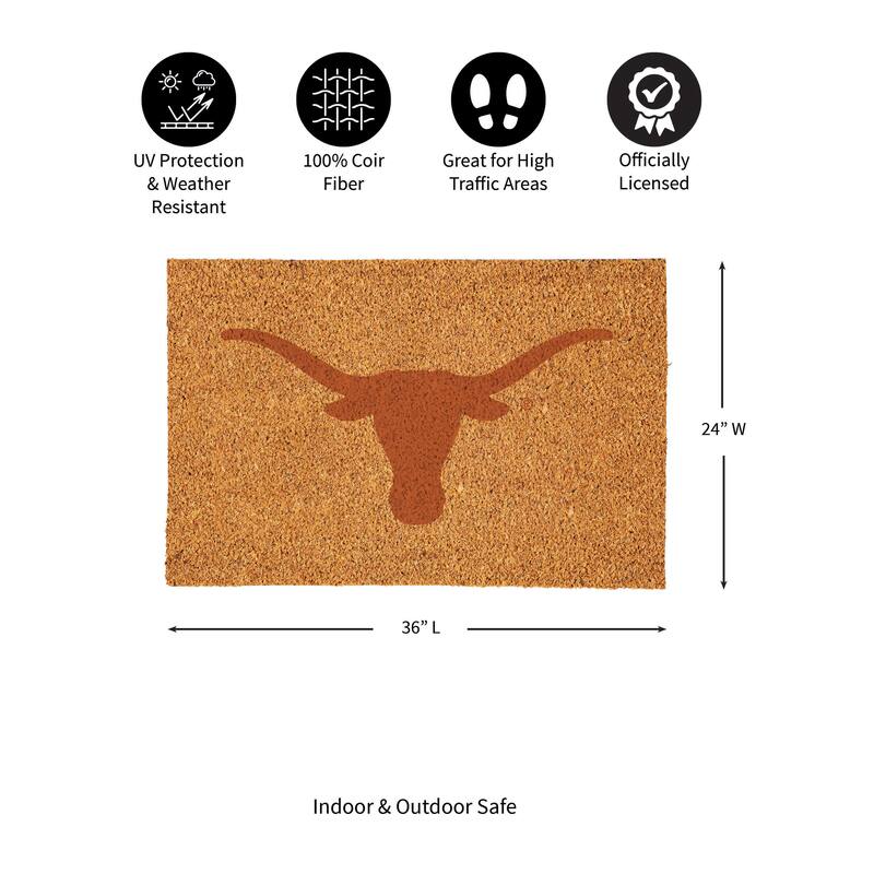 University of Texas Full Color Indoor/Outdoor Coir Mat