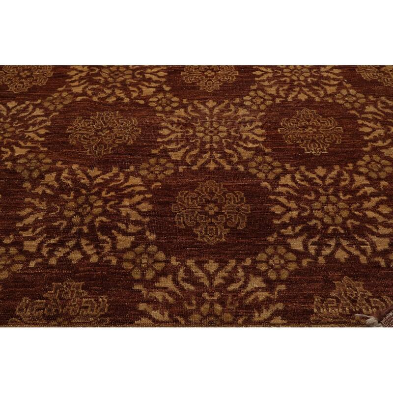 Hand Knotted Brown, Tan 100% Wool Traditional Oriental Area Rug - 6' 2'' x 8' 5''