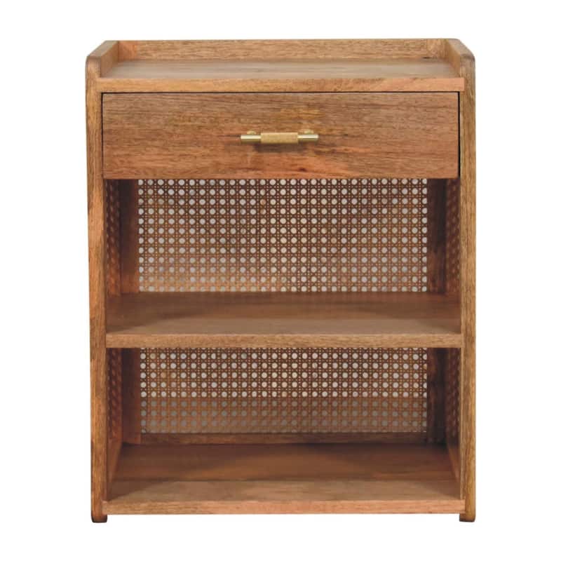 HomeRoots 23" Oak Solid Wood One Drawer Nightstand