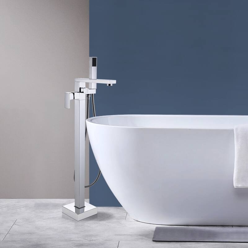 Topcraft Floor Mounted Bathtub Filler with Handheld Showerhead