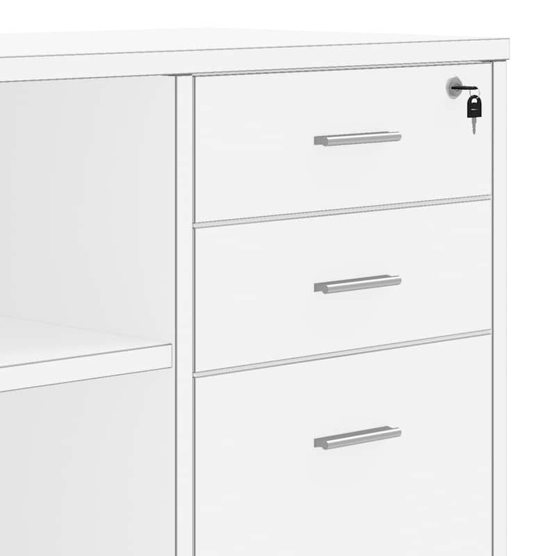 Moasis Mobile File Cabinet with Charging Station and Lock for Home Office