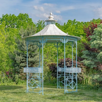 11.6 Foot Tall Opulent Round Iron Garden Gazebo