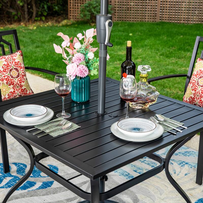 MAISON ARTS E-Coating Dining Set Metal Outdoor Patio Dining Set (Set of 5)