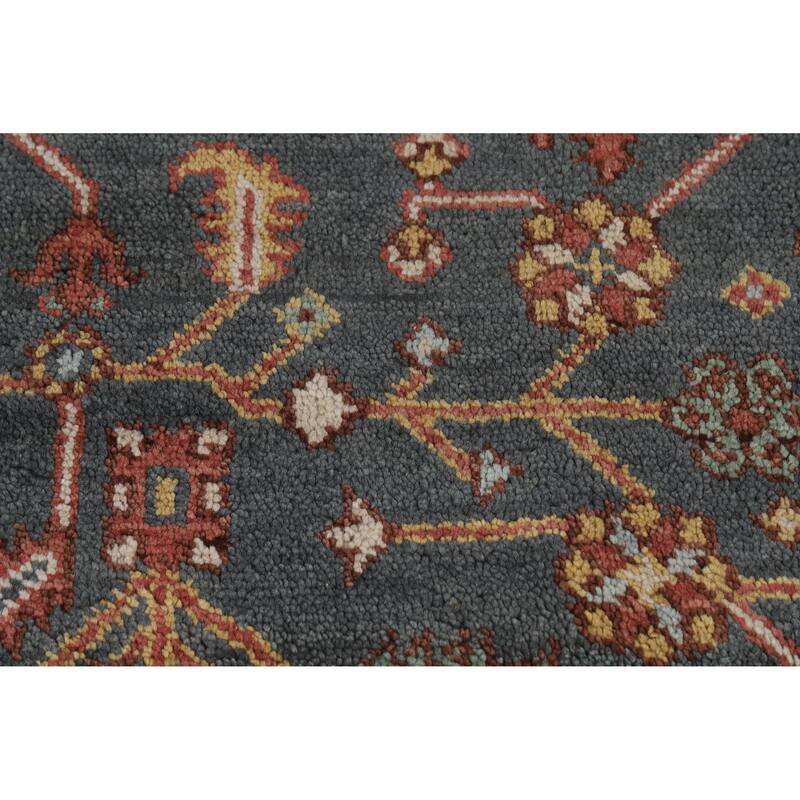 Oushak Indian Area Rug Handmade Grey Wool Carpet - 7'11" x 10'0"
