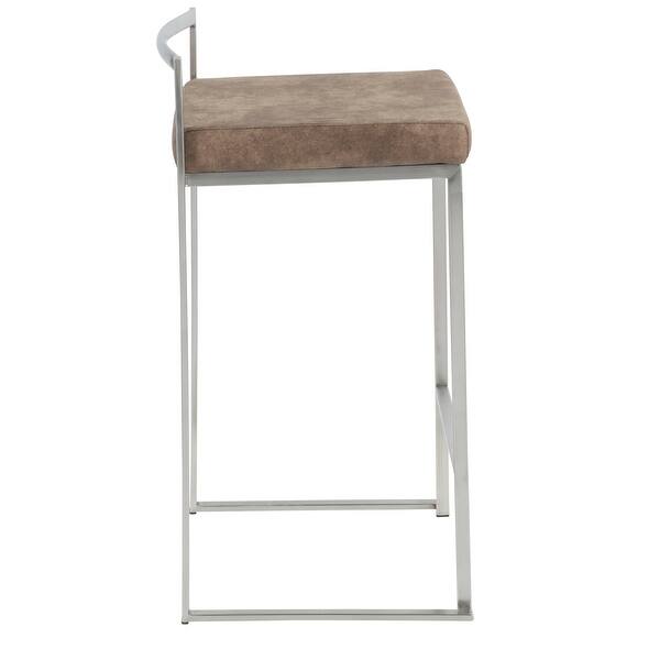 Silver Orchid Forrest Stainless Steel Stackable Fully Welded Counter Stool (Set of 2)