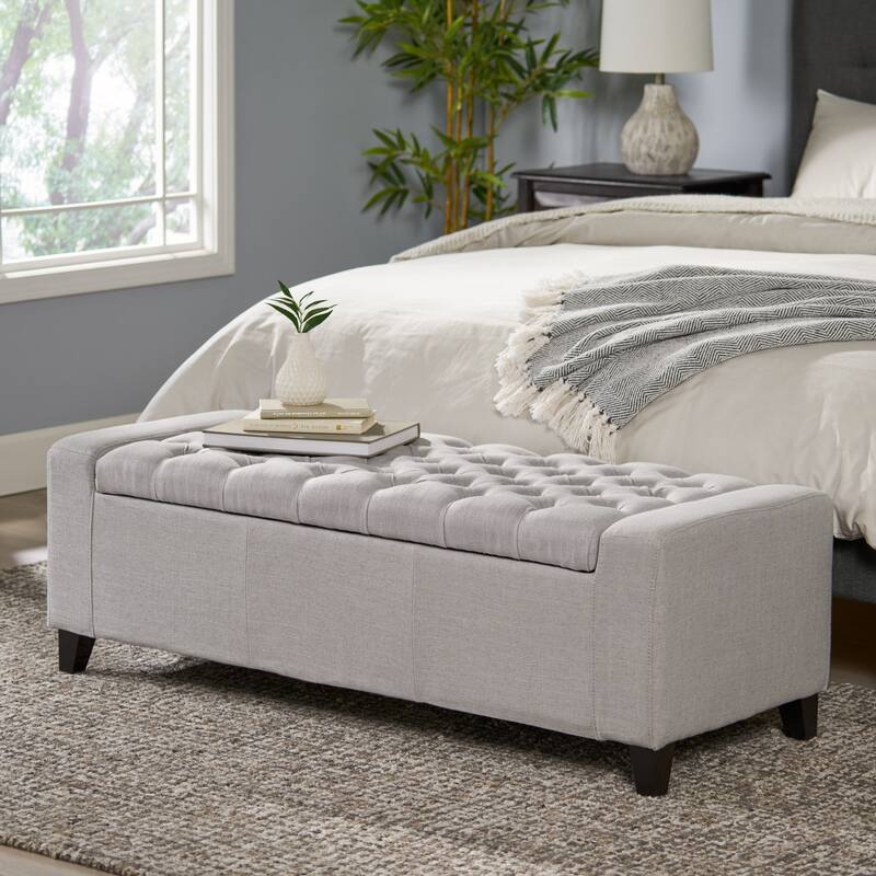 Hikaru Fabric Storage Ottoman by Christopher Knight Home