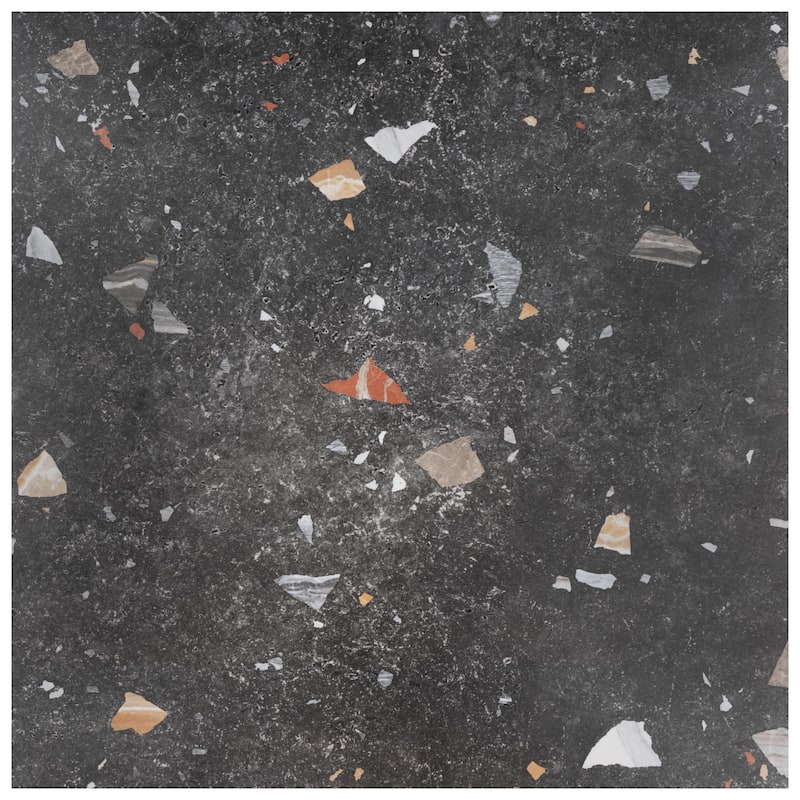 Merola Tile Sonar Black 25-5/8" x 25-5/8" Porcelain Floor and Wall Tile