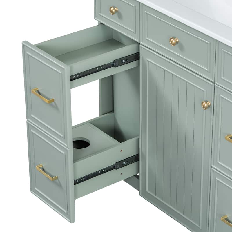 Versatile Bathroom Vanity with Ceramic Sink and Smart Storage by Harper&Bright Designs