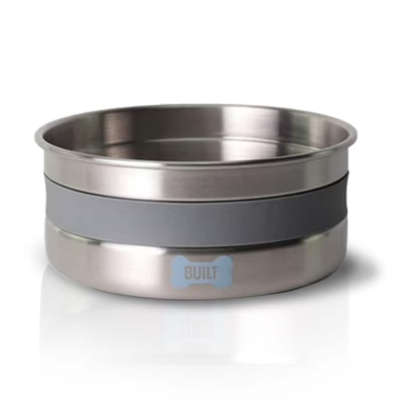 Built Stainless Steel Dog Bowl - 38 Oz - 38 Oz - Gray