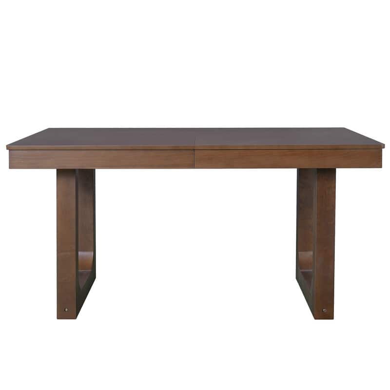 7-Piece Expandable Dining Set – Farmhouse-Style Extendable Table & 6 Upholstered Chairs, Rustic Wood Kitchen Table .