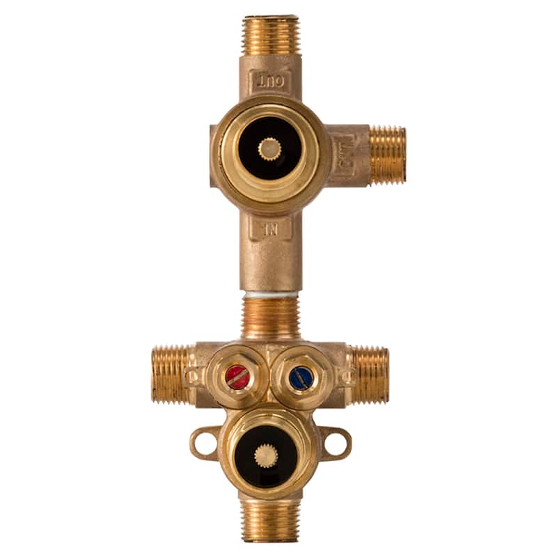 DXV 2-Handle Thermostatic Rough In Valve With 2-Way Diverter - Shared - Natural