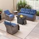 Option Brown Wicker & Blue Cushion