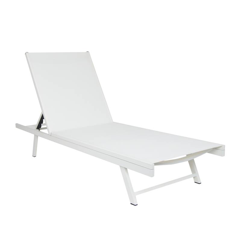 Mesh Chaise Lounge Chair, Rust-Proof Patio Recliner with Adjustable Backrest, Poolside Chair for Sunbathing