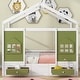 preview thumbnail 3 of 14, Twin Size Wood House Bed with 2 Drawers and Window Decoration