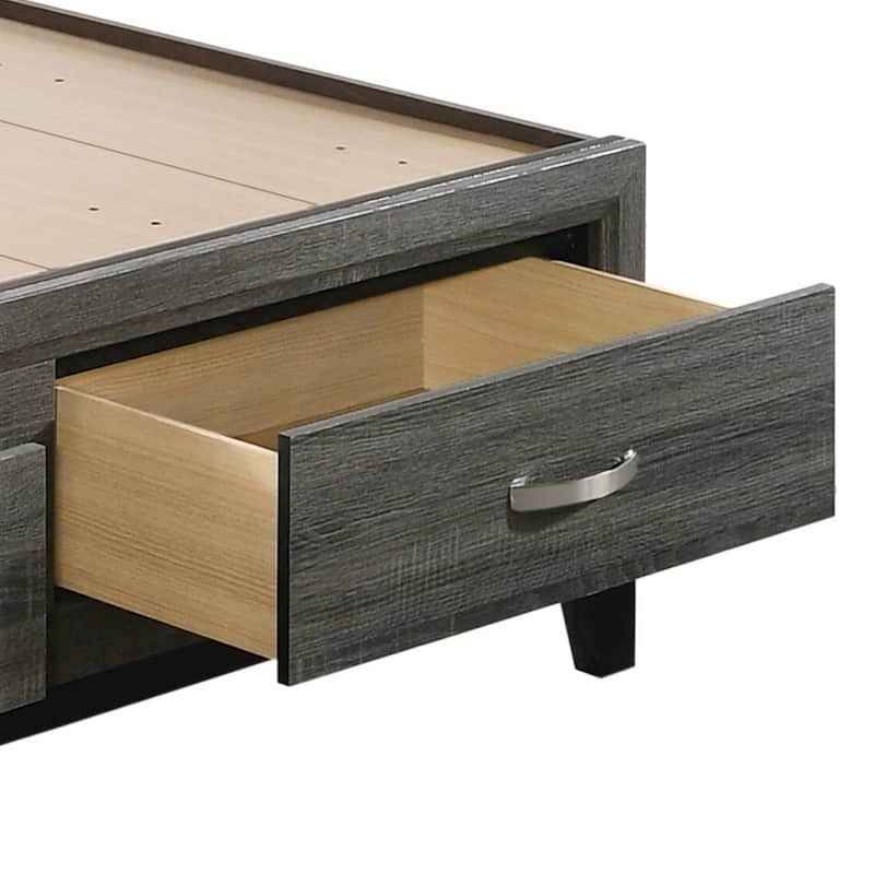 Vallendale Weathered Grey 2-Drawer Storage Bed