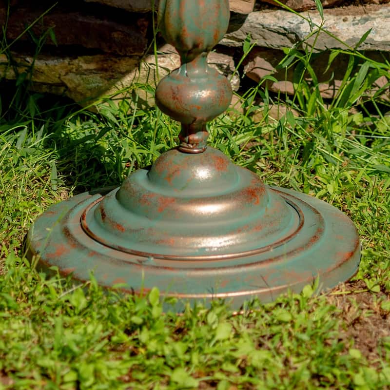 Round Pedestal Birdbath with Bird Details