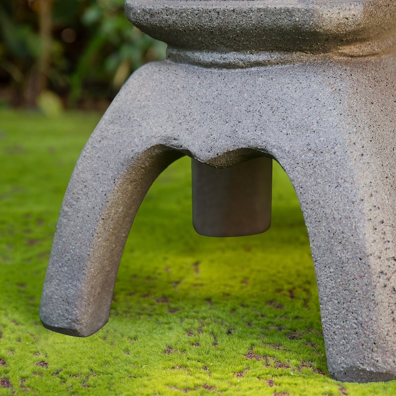 Glitzhome MGO Faux Concrete Pagoda Garden Statue Indoor and Outdoor Decoration