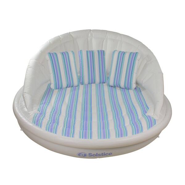 Shop 68 Inflatable White And Blue Striped Floating Swimming Pool