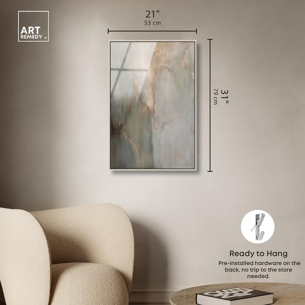dimension image slide 10 of 24, Fiery Traces I Abstract Framed Acrylic Wall Art by Art Remedy