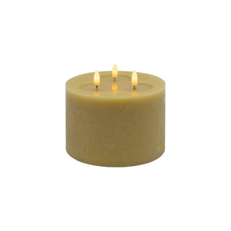 LED Lighted 3 Wicked Flameless Candle - 6" - Champagne Beige