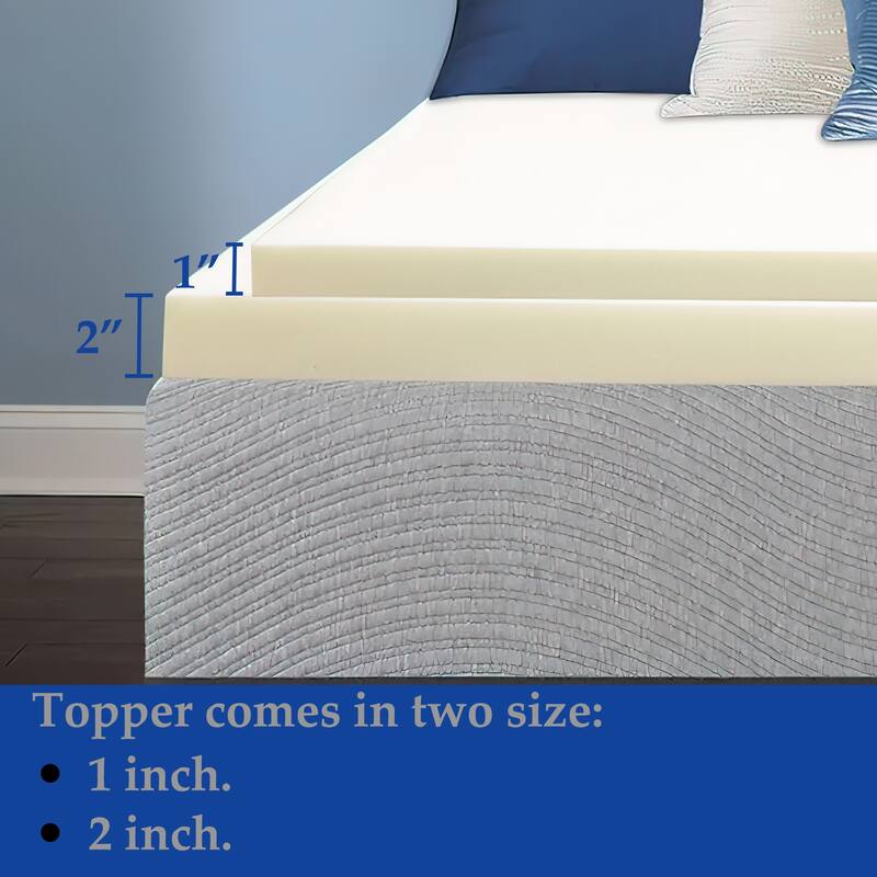 Onetan,1",2" & 3" Foam Topper, Adds Comfort to Mattress.