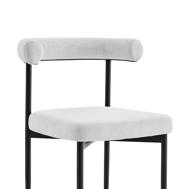 HomeRoots Set of Two Gray And Black Upholstered Polyester Open Back Dining Side Chairs