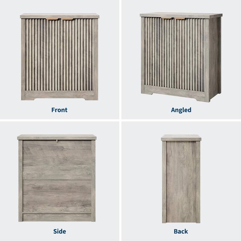 Fluted Buffet Sideboard Cabinet with Doors & Shelves