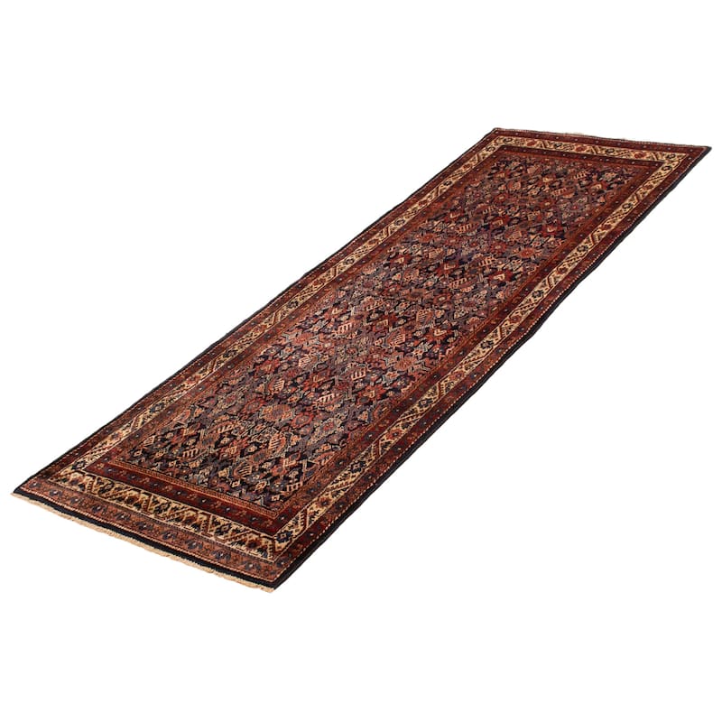 ECARPETGALLERY Hand-knotted Andelz Navy Wool Rug - 3'3 x 9'7