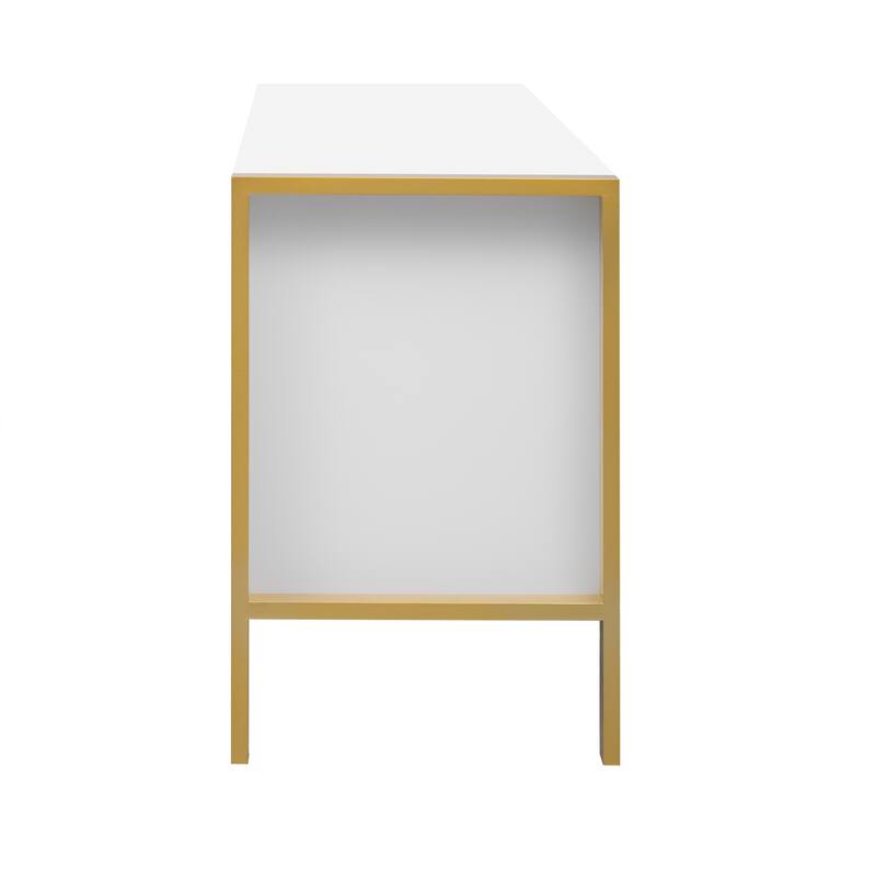 Modern Minimalist TV Stand for TV up to 75 Inches with 2 Spacious Cabinets - 70.9" D x 15.7" W x 24" H