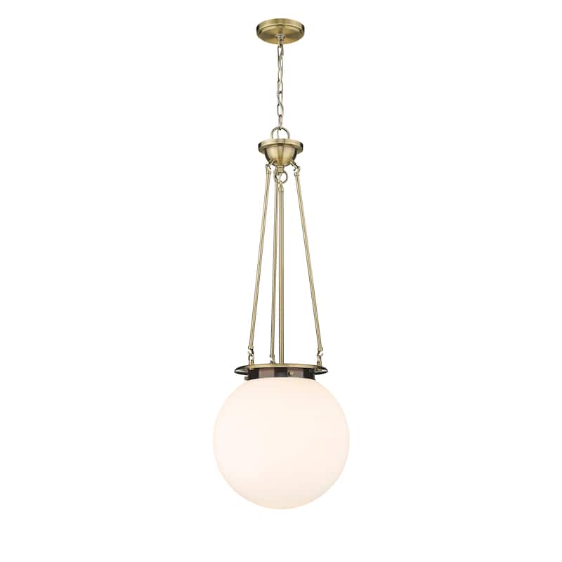 Innovations Lighting Beacon - 1 Light 14" Pendant - Antique Brass/Matte White