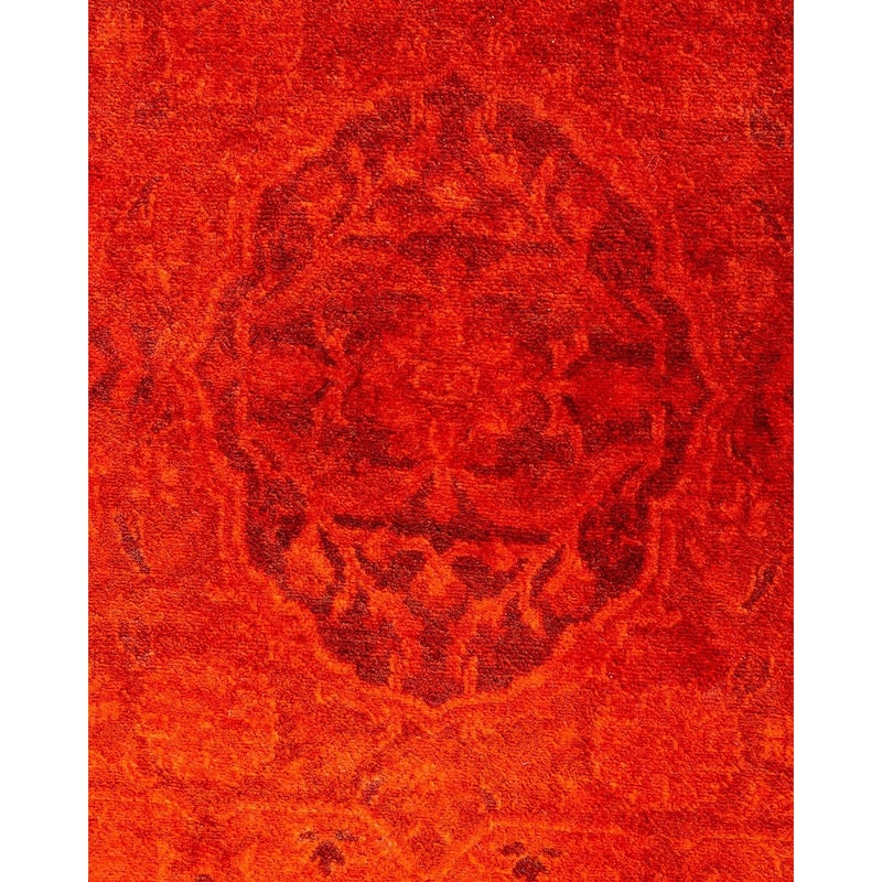 Contemporary Overdyed Wool Hand Knotted Area Rug - 4' 1" x 6' 0"