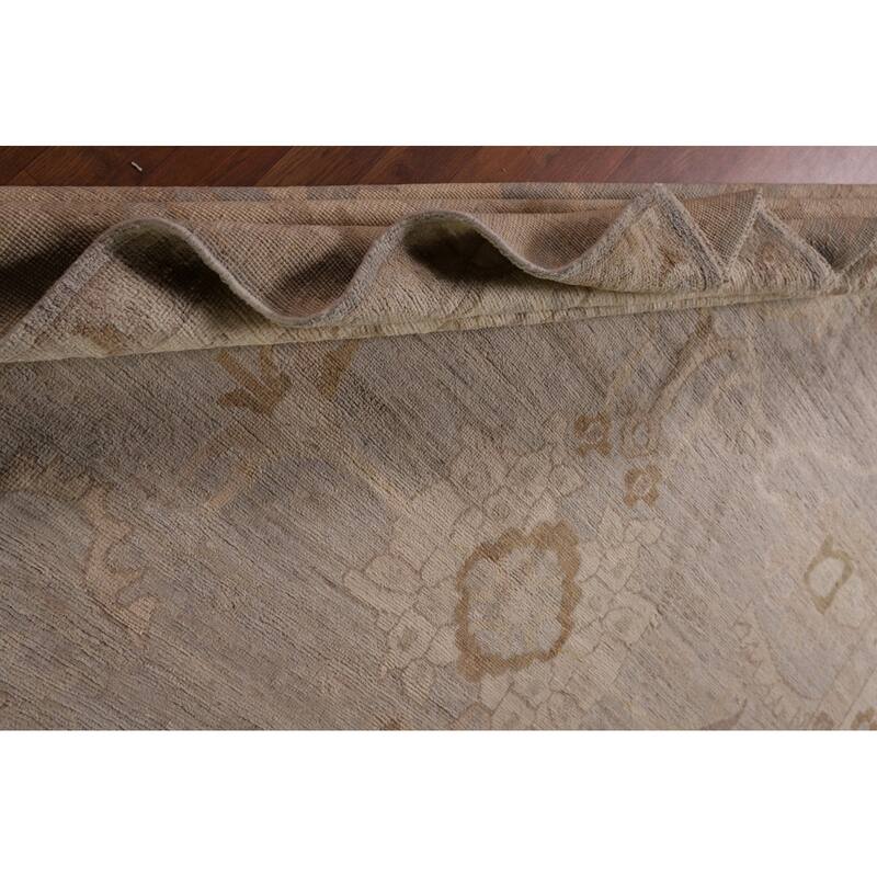 Oushak Vegetable Dye Area Rug Handmade Wool Carpet - 8'3" x 9'9"