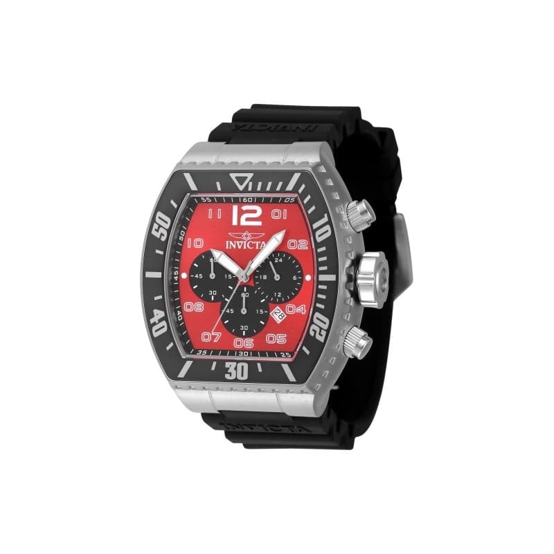 Invicta Men's 47283 Pro Diver Quartz Chronograph Black, Red Dial Watch