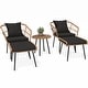 preview thumbnail 13 of 20, Moasis 5-Piece Outdoor Wicker Patio Bistro Set with Footrest Ottomans 5 Pieces Set - Black