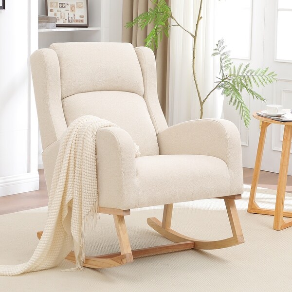 Nursing Rocking Chairs for Mom Nursery,Comfy Wingback Glider