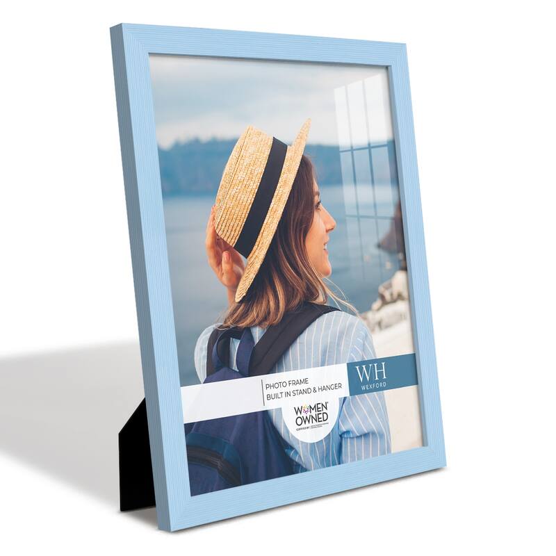 4 Piece Set Solid Wood Picture Frame - Blue - 11x14