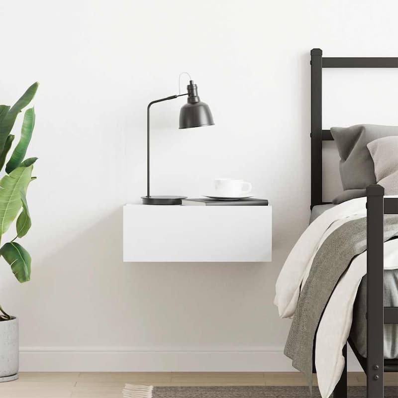 vidaXL Floating Nightstands Wall Mounted Bedside Furniture Engineered Wood