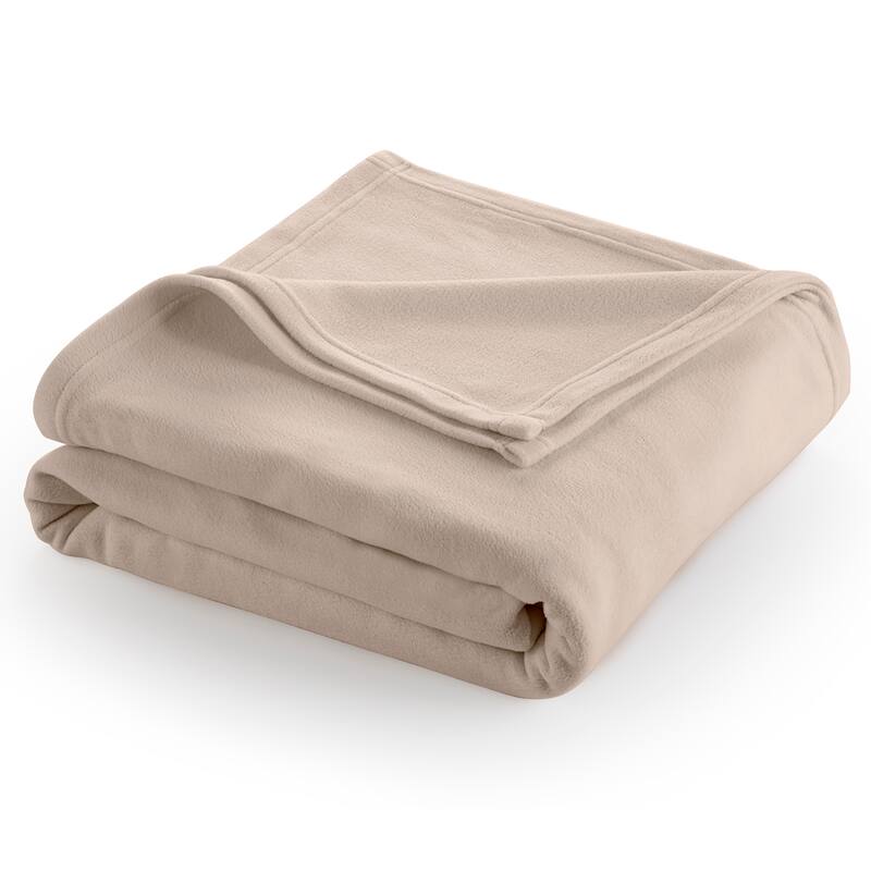 Martex Super Soft Fleece - Comfy Lightweight All Season Blanket - Full - Queen - Linen