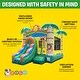 preview thumbnail 5 of 3, Pogo Bounce House Crossover Bounce House with Slide, Tropical Jungle Smiley Face