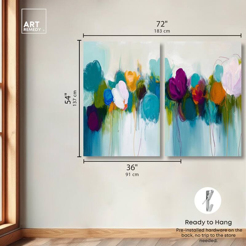 Expressive Flow II Canvas Set of 2 by Art Remedy, Gallery Wrapped