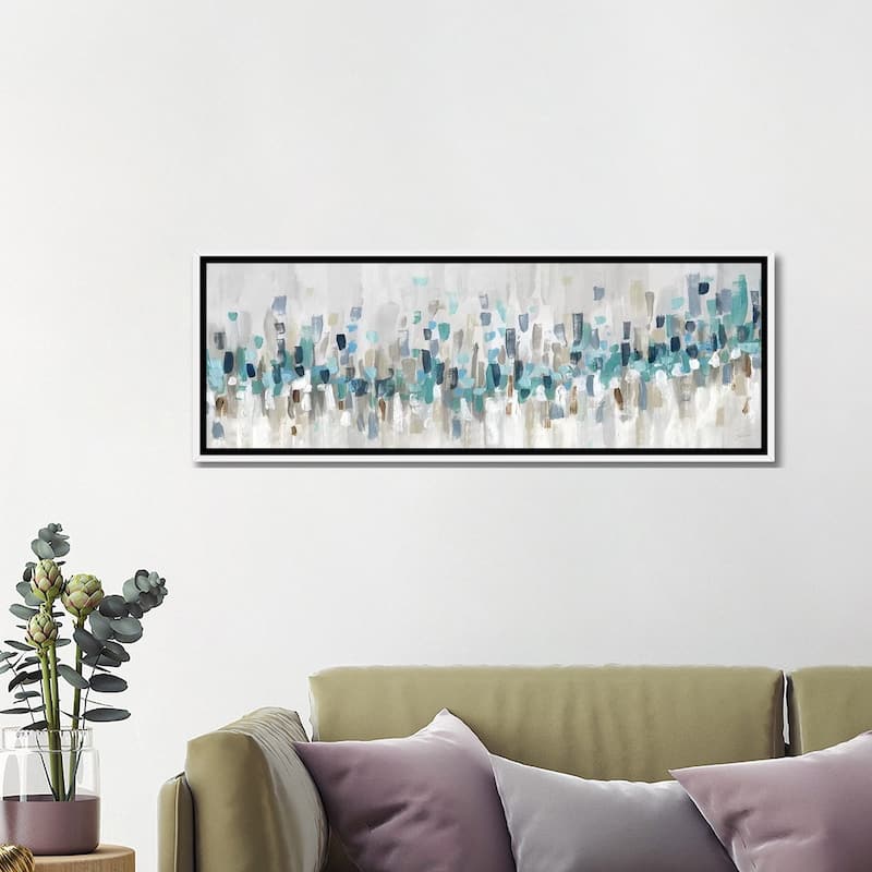 iCanvas "Blue Staccato" by Katrina Craven Framed Canvas Print