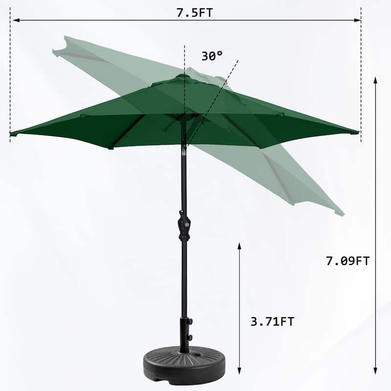 Ainfox 7.5ft Patio Umbrella with Base Outdoor Umbrella