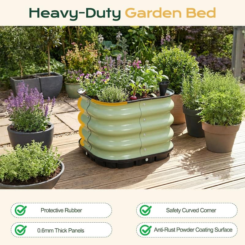 Aoodor Galvanized Self-Watering Planter Box