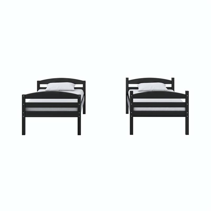 DHP Brady Solid Wood Twin-over-Twin Convertible Bunk Bed