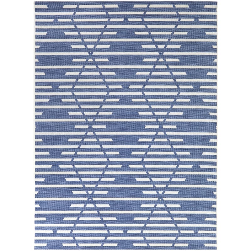 Degas Striped Trellis Indoor/Outdoor Area Rug