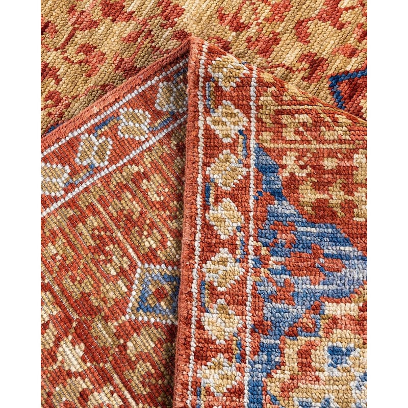 Modern One-of-a-Kind Handmade Area Rug - Rust, 8' 1" x 10' 3" - 8' 1" x 10' 3"